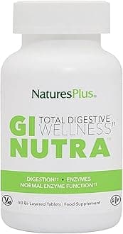 GI Natural Total Digestive Wellness - 90 Bi-Layered Tablets - with L-Glutamine, Probiotics, Prebiotics & Enzymes - Gluten Free - 30 Servings
