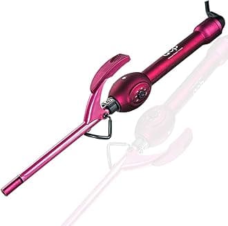 MBHAIR 9mm Thin Curling Wand Hair Curler, 3/8 Small Barrel Skinny Hair Curling Iron Wand Professional Super Tourmaline Ceramic Barrel Small Tongs for Short and Long Hair