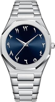 Gosasa Fashion Men's Quartz Watch with Middle Eastern Arabic Numeral Dial Design Stylish Stainless Steel Waterproof Business Casual Wristwatch