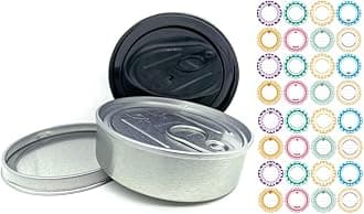40sets Cali Self-seal Tin Can with Lid - Tuna Can Hoop Ring - NO TOOLS NEEDED + 48Pieces can Labels【100ml/3.5 (40sets) (3.5, 40)