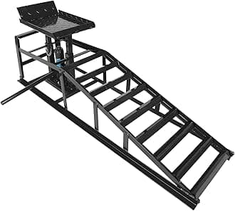 TYFYB 1 Pack Black 5000lbs Capacity Low Profile Car Lift Service Ramps Truck Trailer Garage Automotive Hydraulic Lift Repair Frame Lift Height Hydraulic Vehicle Ramps Universal Black-1 Pack