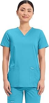 Cherokee Medical Women's Scrub Top V-Neck Modern Classic Fit with 3 Pockets, Ultra Soft and 2-Way Stretch Fabric - WW620
