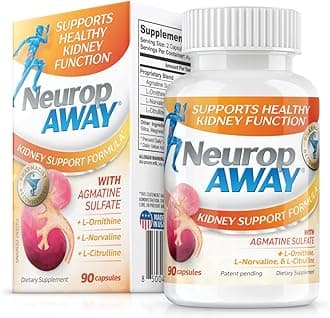NeuropAWAY Kidney Support Formula Sugar Free with Agmatine Sulfate 500mg L-Novaline 50mg L-Ornithine 150mg L-Citrulline 100mg Per Capsule 90CT Fast Acting Kidney Support