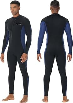 Wetsuit, 5/4mm Upgrade CR Neoprene Wetsuits for Men and Women, Ideal Thermal Wet Suit in Cold Water, Front Zip for Surfing Snorkeling Diving Swimming