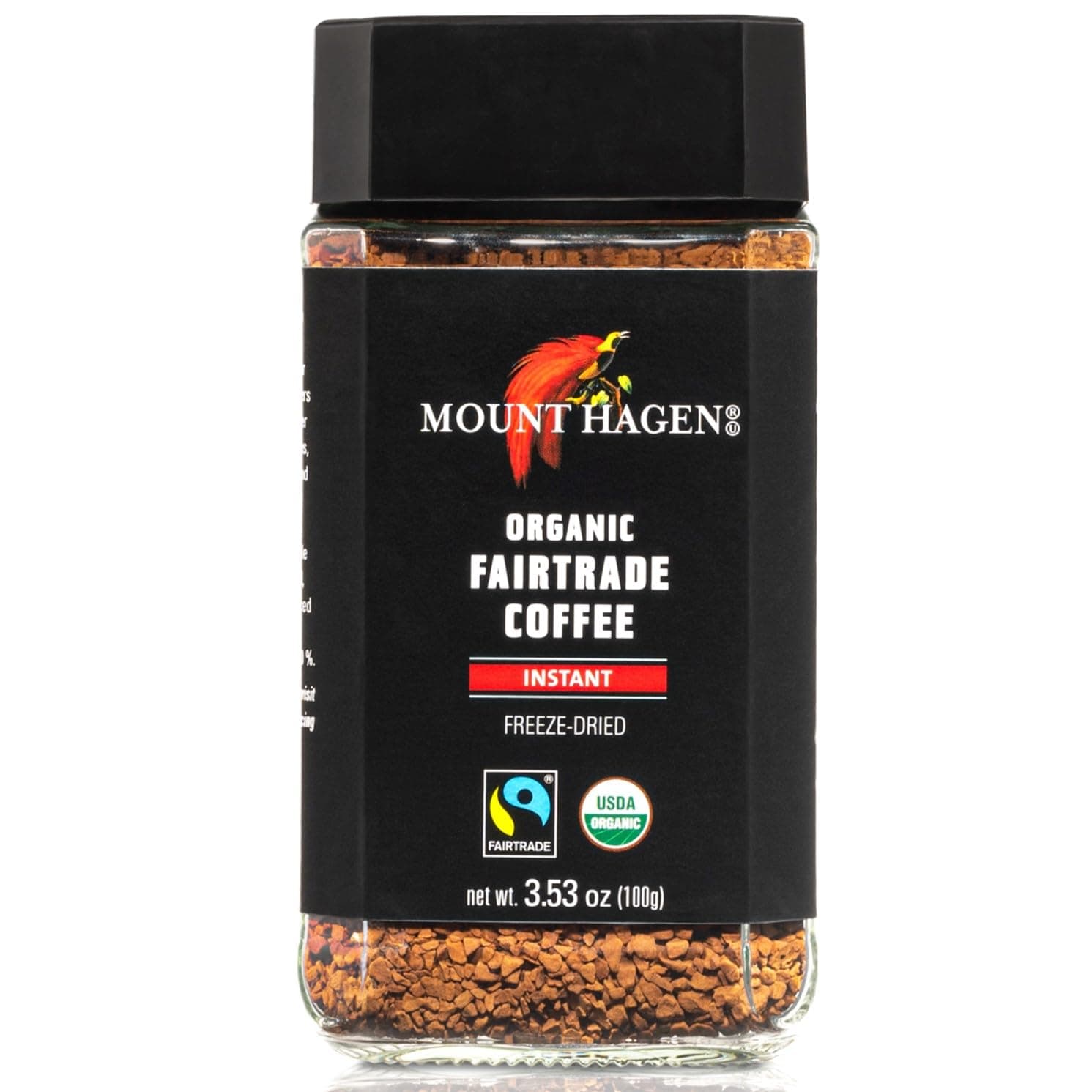 3.53oz Organic Freeze Dried Instant Coffee | Eco-friendly, Fair-Trade Coffee Made From Organic Medium Roast Arabica Beans [3.53oz Jar]