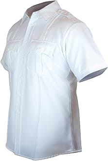100% Polyester Short Sleeve Men's Uniform Shirt White