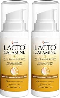 Lacto Calamine Anti- Blemish Face Cream | 30g x 2 | Kojic Acid, Botanical Extracts & Vitamin E |Fades Acne Marks & Blemishes|Reduces Pigmentation & Lightens Skin|No Parabens & Dermatologically Tested