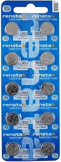 Renata 303 SR44SW Batteries - 1.55V Silver Oxide 303 Watch Battery (10 Count)