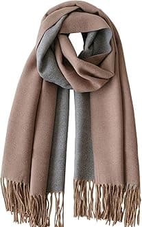 Floralies Cashmere Scarf for Women Wool Scarf Gift Box Double-sided Style Tassels Winter Thick Oversized Scarves Wraps