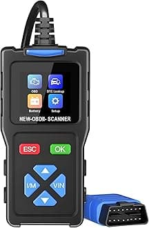 OBD2 Scanner Diagnostic Tool, Check Engine Code Reader, Mode 6, Mode 8 & I/M Readiness, DTC Lookup ECU Info Auto Check Engine Light Car Diagnostic Scan Tool for All OBDII Car Since 1996
