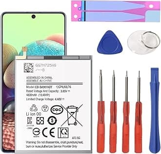 Galaxy A71 5G Battery, 4800mAh Upgraded 2024 New 0 Cycle EB-BA907ABY Battery Replacement for Samsung Galaxy A71 5G SM-A716U with Professional Replacement Tool Kits