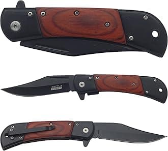 Outdoorsmen Pocket Knife - Hunting Accessories For Men - Cool Folding Knife With Pocket Clip - 420 Stainless Steel Blade - Unique Designs for Outdoorsmen & Collectors