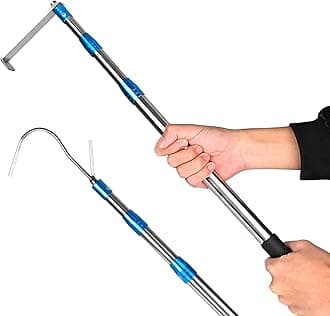 6.3 Ft Truck Cargo Grabber Reach Retriever Tool with Two Hooks, Pickup Truck Bed Heavy Duty Truck Accessories Telescoping Pole