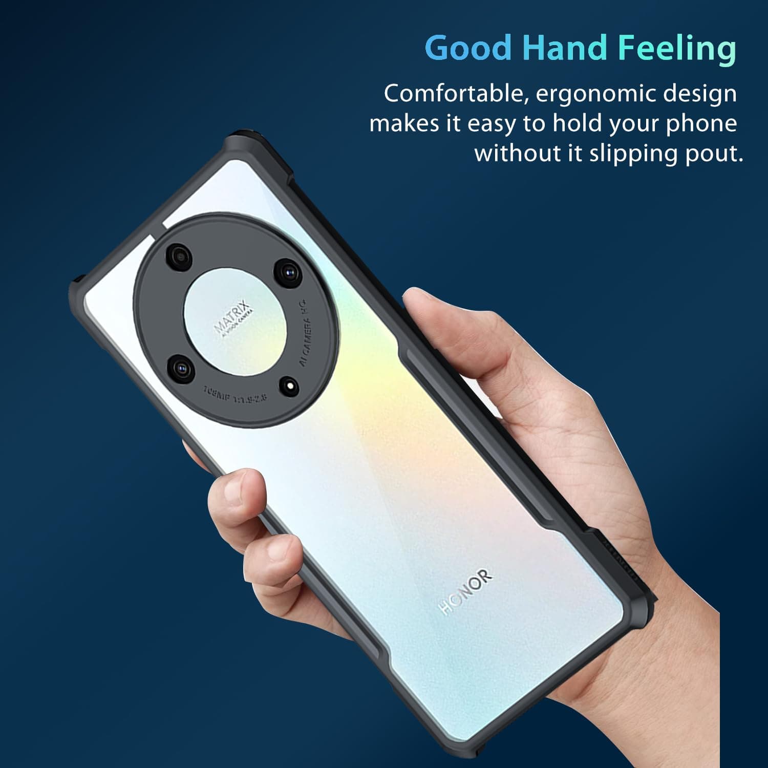 Case Compatible with Honor Magic 5 Lite 5G Case, Sweatproof Fingerprint Proof Protective Shockproof Cover Black