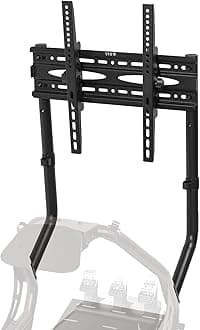 TV Mount Designed for STAND-RACE1B Racing Simulator Cockpit, Single Monitor Stand for Gaming, Fits 32 to 50 inch Screens, Up to 400x400 VESA, Black, STAND-RACE1TV