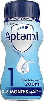 Aptamil Advance 1 Infant Formula Milk Ready to Feed From 0-6 Months, Ready to Drink Liquid Formula, 200ml