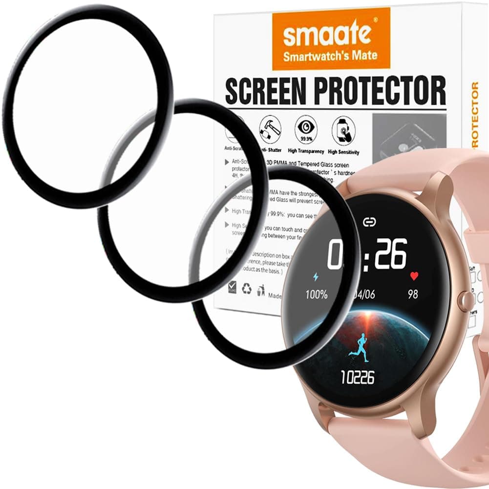 smaate 3D Screen Protector Compatible with Parsonver SR1 1.32” Round Smart Watch, 3-PACK