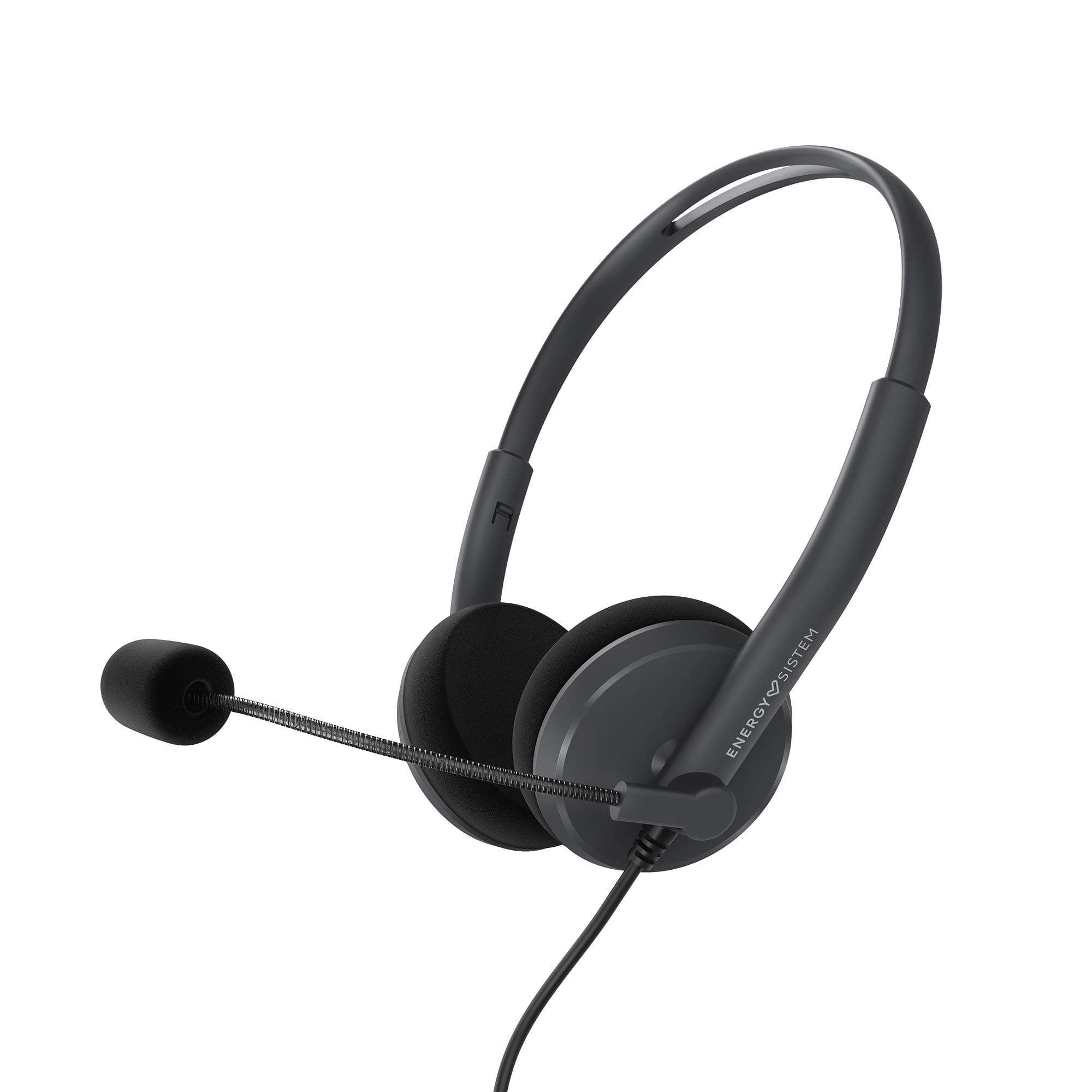 Headset Office 2 Anthracite (On-Ear Headset, Compatible with PC/Mac/Smartphone, 3.5 mm Connector, Microphone with Retractable Arm)