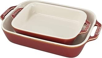 Ceramic Rectangular Baking Dish Set, 2 pc, Red