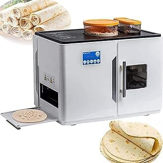1800 W Full Automatic Electric Roti Robot Flatbread Tortilla Roti Magic Fully Making Machine Rotimatic Roti Maker,Entire Process from Doughball to Puffy Roti,One-Click Production