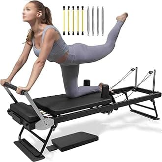Foldable Pilates Equipment for Home Workouts, Pilates Machine Pilates Exercise Equipment with Jump Board