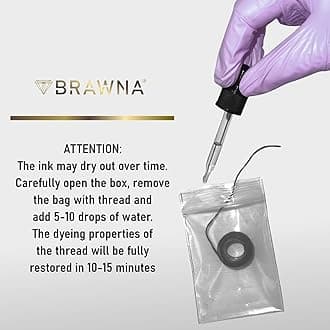 BRAWNA 2 Pack Mapping String for Brow and Lip Measuring - Microblading Supplies - PMU Kit - Black and White