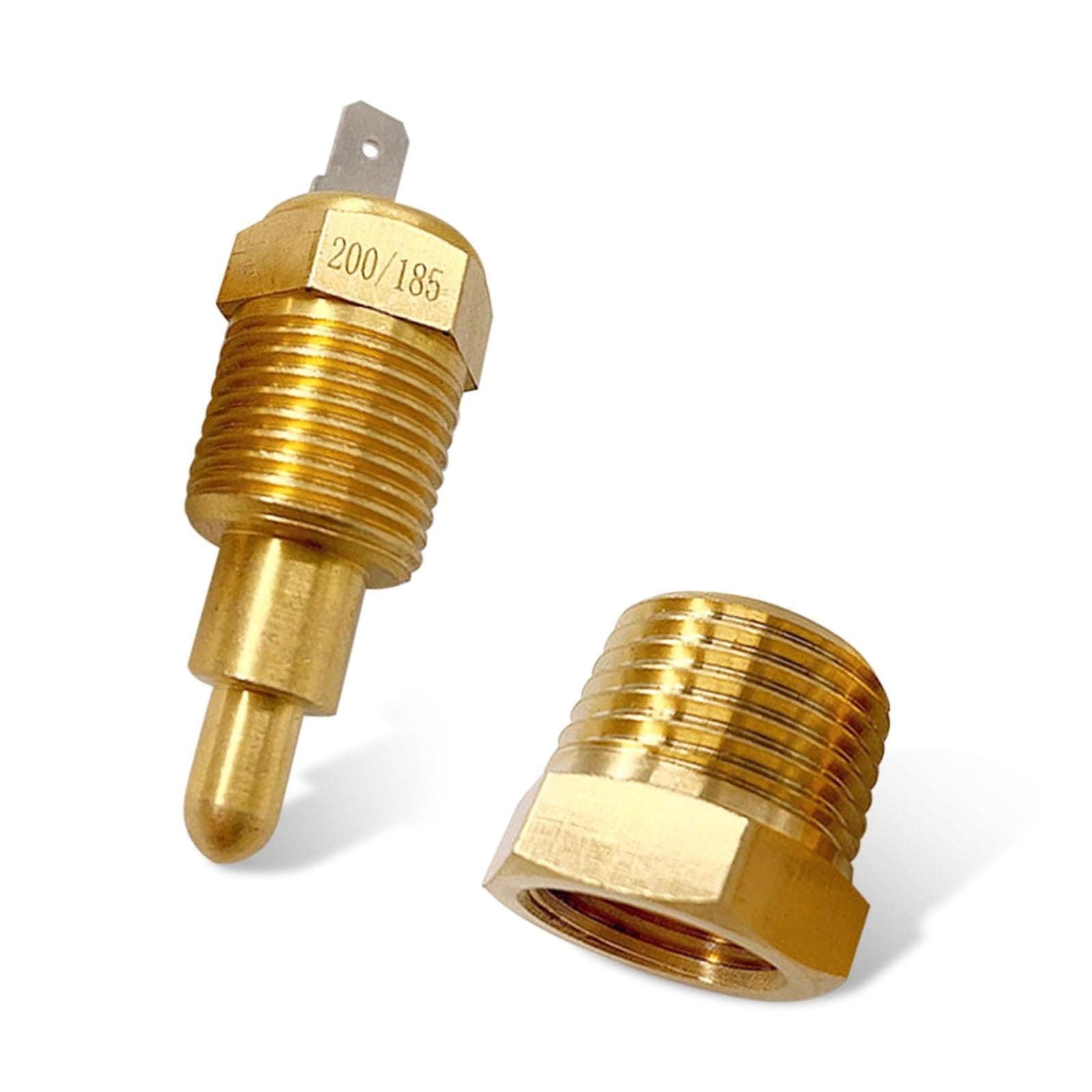 1 PC Car Engine Cooling Sensor Switch and Cover, 200 to 185 Degrees Celsius Adjustable Temperature Fan Temperature Switch with 3/8" Pipe Thread, Retrofit Accessory, Fits Most Cars (Gold)