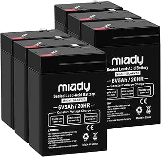 6V 5Ah Rechargeable Sealed Lead Acid Battery (6 Pack)