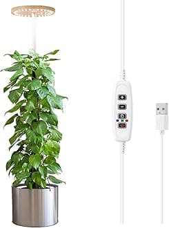 Plant Grow Light,Bodkar LED Growing Light Full Spectrum for Indoor Plants,Height Adjustable, Automatic Timer，Idea for Small Plant Light