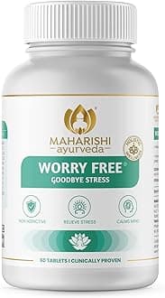 Ashwagandha Worry Free Ayurvedic Tablets, Help Keeps The Mind And Body Calm And Relaxed Non Addictive By Maharishi Ayurveda 60 Tablets Pack Of 1