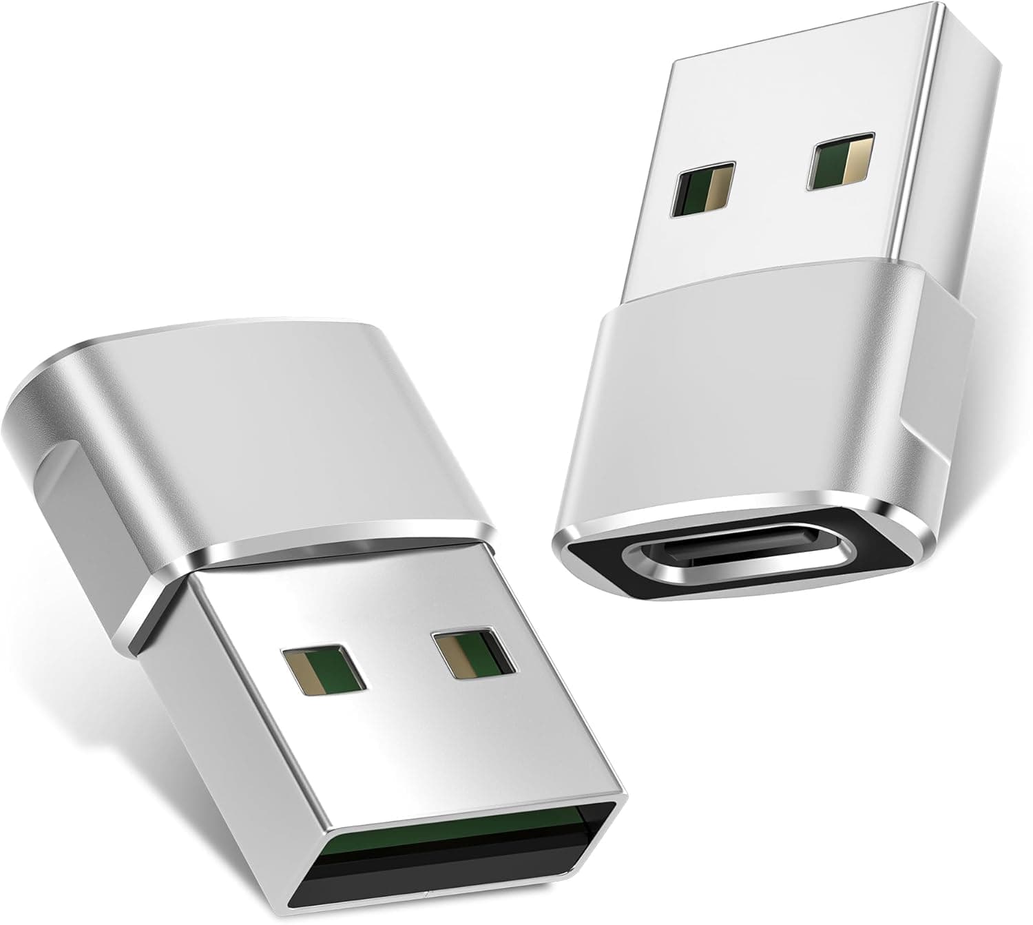 2 Pack Mini USB C Type C Adapter Plug, Type C Female to USB A Male Charger Charging Cable Adapter Converter Compatible for iPhone 17 16 15 14 13 Plus Pro Max Mini/11/10/XR/XS/SE 2020, iPad Air,Car