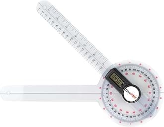GemRed 12" Digital Goniometer 360 Degree Physical Therapy Plastic Protractor for Joint Range of Motion ROM Measurement