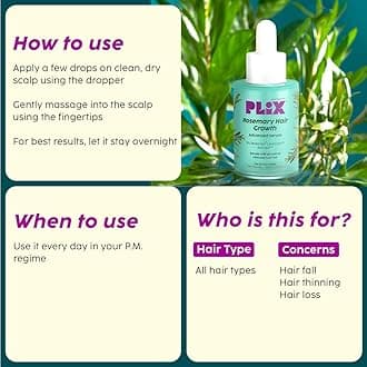 PLIX - THE PLANT FIX Fix Rosemary Advanced Anti Hair Fall Shampoo & Serum | Reducing Hair Loss & Breakage | All Hair Types | Men & Women | Sulphate & Parabeen Free| Dermatologically Tested, 440 g