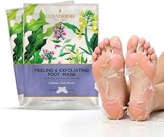 LuxaDerme Peeling & Exfoliating Foot Mask Pack of 2 | Baby Soft Feet | Removes Dry Skin & Hard Calluses | Peel off dead skin