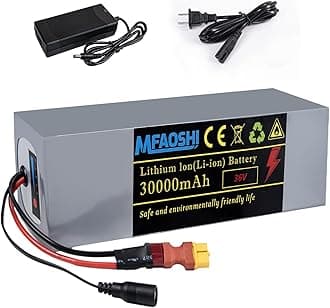 Ebike Battery Pack, 36V 30Ah Lithium Battery Unit with 2Ah Charger, BMS Protection for 350W 450W 750W 500W 800W 1000W 1500W Motors, Electric Bicycle, Ebike and Scooter
