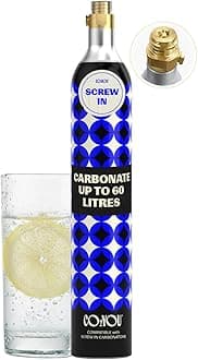 CO2YOU Gas Cylinder 60 L (Screw-in Type) – Single 1-Pack Replacement for Home Carbonators and Soda Makers – Reliable Refill for Everyday Use – Check Compatible Models Below