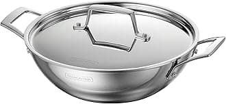 Tramontina Utsava 2.75 Qt Tri-Ply Clad Stainless Steel Kadai with Lid