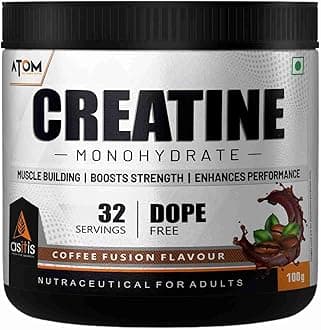 Asitis Nutrition Atom Creatine Monohydrate Powder 100 grams - 32 Servings | Dope Free | Enhances Performance | Promotes Muscle Gains | Coffee Fusion Flavour