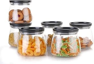 Airtight Container Jar Matuki Shape For Kitchen Collection Perfect for Organizing Pantry Staples, Spices, and Snacks in Freshness and Essential Kitchen Organizer (6 Pcs) (Matuki)