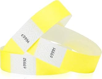 Wristco 200 Neon Yellow Tyvek Wristbands for Events Tamper-Proof Design & Fluorescent Color Prevent Reuse Premium-Grade Bracelets for Hospital & Medical ID, Party & VIP Identification