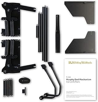 Wilding Wallbeds Murphy Bed Mechanism Spring Lift Kit (Universal Size Fits King, Queen, Full, & Twin) Heavy Duty Vertical Wall Mount, DIY Wallbed Frame Hardware for Folding Cabinet