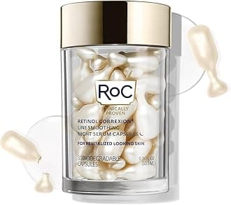 Retinol Correxion Line Smoothing Night Serum Capsules - Daily Anti-Aging Skin Care Treatment - Firming Moisturiser - 30-Piece