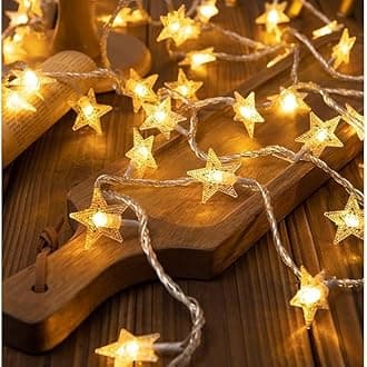 fizzytech Star LED String Lights – 15 LED 3 Meter Warm White Copper Wire Fairy Lights for Window, Wall, Garden, Diwali, Christmas, Wedding & Home Decoration