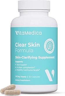 VitaMedica Clear Skin Vitamin Formula | Noncystic Acne Supplement for Skin Clearing | Clear Complexion for Women and Men | Vitamins A, C, E, Selenium, Chromium, and Zinc for Skin Health | 60 Count