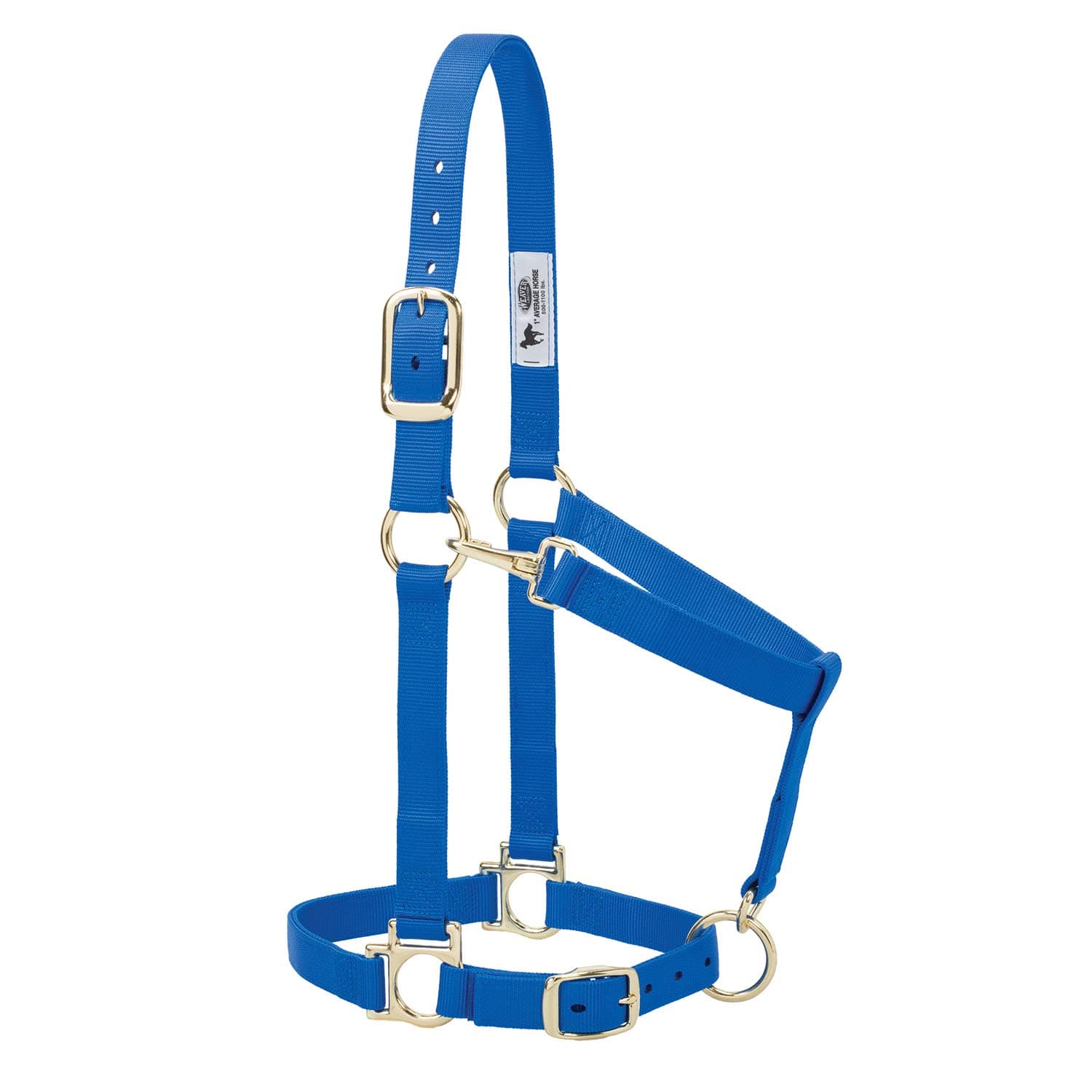 Weaver Leather Basic Adjustable Nylon Halter, Blue, 1" Average Horse
