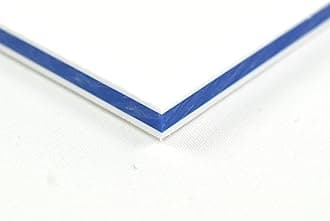 BuyPlastic King ColorCore Plastic Sheet 1/2" x 24" x 48" White-Blue-White Color Core, HDPE Board, High Density Polyethylene Panel