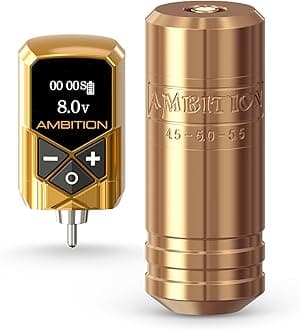 Ambition Torped Wireless Tattoo Gun Machine Kit Cartridges Short Pen with Brushless Motor 2400mAh Tattoo Battery for Professional Artists