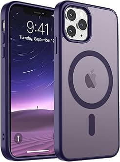 SUPFINE Magnetic for iPhone 11 Pro Max Case (Compatible with MagSafe) (Military Grade Drop Protection) Translucent Matte Shockproof Phone Case,Dark Purple