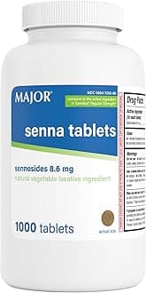 MAJOR Senna 8.6 mg Natural Vegetable Laxative Tablets - Made with Sennosides - 1000-Count (1-Pack)