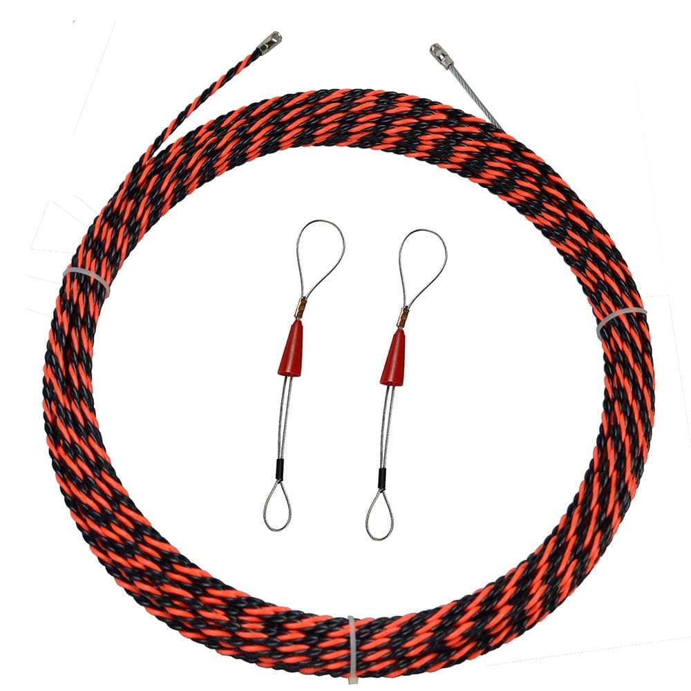 StartFine Fish Tape Wire Puller Through Wall Wire Threader Fish Cable plus Fish Cable Fastener with Steel rope 6MM 82 ft